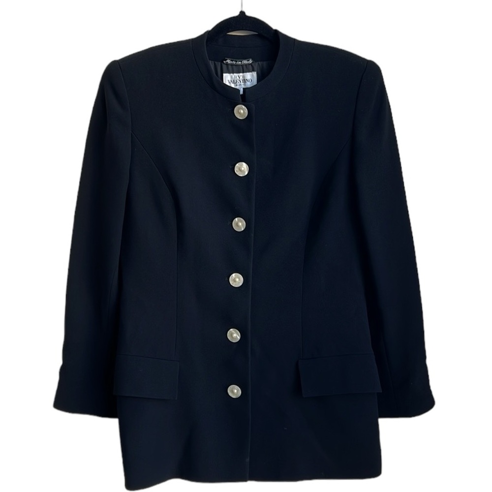 Valentino Miss V Black Blazer Pearl buttons